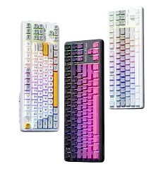 Клавіатура INPHIC K87 Black-Gold Switch Side Printed Gradient Black Pink - мініатюра 3