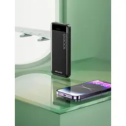 Павербанк чорний зовнішній акумулятор Power bank AWEI P37K 10000 Mah - мініатюра 2