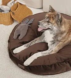 Лежак-подушка ортопедична для собак "Pearl" з ефектом пам'яті Memory Foam коричневий М 85см - мініатюра 6