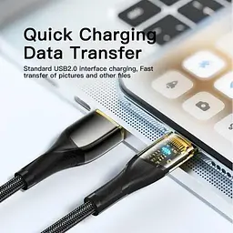 Кабель Essager USB Type-C to USB Type-A PD QC 7A Cable 100W 2м, чорний (EXCT-XJA01-P) - мініатюра 3