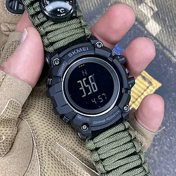 Наручний годинник чоловічий 1356AGPK Army Green Tactic Compass Skmei acs0030797 - мініатюра 4
