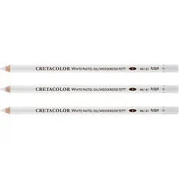 Набір олівців для рисунку Cretacolor Білий олійний м’який 3 шт. 