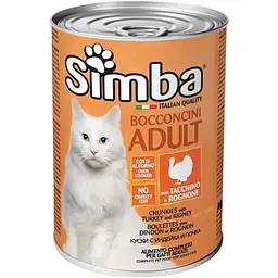 Вологий корм для котів Simba Cat Wet шматочки з індичкою та нирками в соусі 415 г