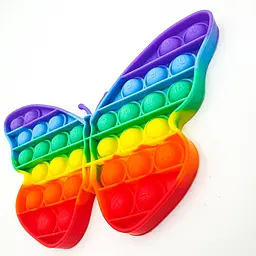 Сенсорна іграшка антистрес силіконова нескінченна пухирця поп іт UKC Pop It Fidget метелик веселка - мініатюра 2