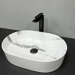 Умивальник VBI Verona 50 marble nature накладний VBI-011311, Мармур - мініатюра 1