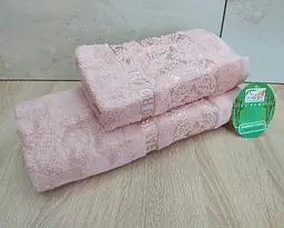 Набір турецьких бамбукових махрових рушників Cestepe 50х90+70х140 Bamboo Royal somon - мініатюра 2