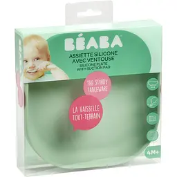 Силіконова тарілка на присосці Beaba Silicone Suction Plate, зелена (913551) - мініатюра 2