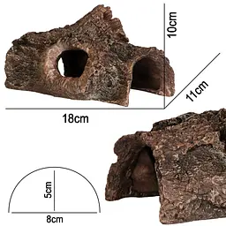 Декорація укриття Terrario Wood Cave M 18x11x10см (191210) - мініатюра 3