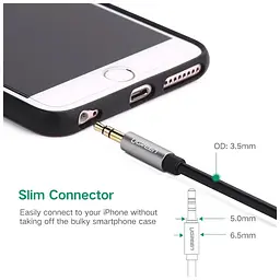 Кабель мультимедійний 3.5mm M to 3.5mm M 2.0m AV119 black Ugreen (10735) - мініатюра 5