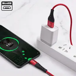 Кабель для зарядки телефона кабель USB-microUSB Hoco COOL DATA CABLE X38 1м 2.4А шнур микро usb юсб - миниатюра 4