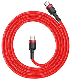 Кабель Baseus Cafule Type-C to Type-C PD 2.0 60W (2m) red (CATKLF-H09) - мініатюра 2