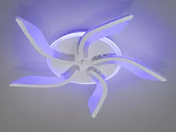 Стельовий світильник LED Diasha S2480/5WH, 50W, 4100K, білий акрил, сучасний стиль, з пультом, підсвітка - мініатюра 3