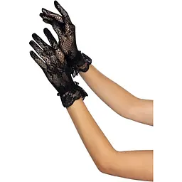 Рукавички Leg Avenue Floral lace wristlength gloves Black - мініатюра 2