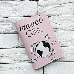 Обкладинка для паспорта Travel girl (рожевий)