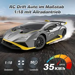 Автомобіль з дистанційним керуванням Lamborghini RC Drift Car, 1:18 4WD Високошвидкісний RC Дрифт-кар - мініатюра 2