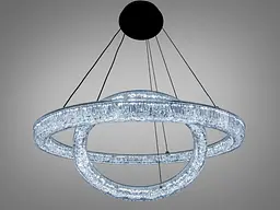 Стильна підвісна LED люстра до 18 м2 Diasha 1712/600+400ABK, чорна, 2 кільця, 66 W - мініатюра 3