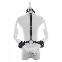 Регульована упряж Fetish Addict Collar With Restraints (чорний) - мініатюра 5