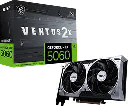 Відеокарта GeForce RTX 5060 8GB MSI Ventus 2X OC (RTX 5060 8G VENTUS 2X OC) Б/В