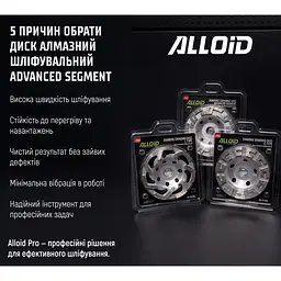 Диск алмазний Alloid Building Tools Advanced Segment шліфувальний 125 мм (DG-3125AS) - мініатюра 7