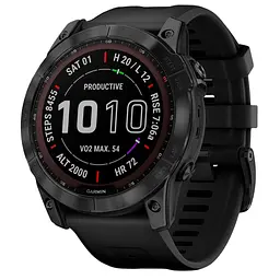 Смарт-годинник Garmin Fenix 7X Sapphire Solar Edition Black DLC Titanium with Black Band (010-02541-22/23) [67894]
