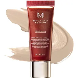 ВВ-крем Missha M Perfect Cover RX SPF42/PA+++ відтінок 21 (Light Beige) 20 мл - мініатюра 2