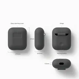 Чохол Elago Silicone Dark Grey для AirPods темно-сірий (EAPSC-DGY) - мініатюра 4