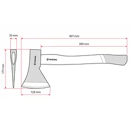 Сокира 1000 г, ручка пекан, 48-57 HRC INTERTOOL HT-0258 - мініатюра 6