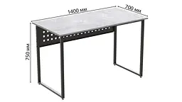 Стіл письмовий Майк Ferrum-decor 75x140x70 Чорний метал ДСП Бетон 16 мм (FRD-106537) - мініатюра 5