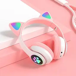 Навушники Bluetooth Tucci STN28 з вушками Pink  - мініатюра 3