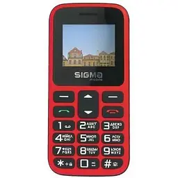 Мобільний телефон Sigma mobile Comfort 50 HIT2020, Red, "бабусефон", 2 Mini-SIM + Micro-SIM, дисплей 1.77" кольоровий (128x160)