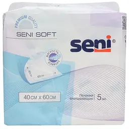 Одноразові пелюшки Seni Soft Super 60х40 см 5 шт. (SE-091-S005-J01)