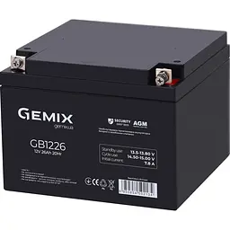 Акумуляторна батарея для ДБЖ Gemix AGM 12 V / 26 А*ч (GB1226)