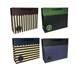 Подарунковий пакет картонний, 200 г/м², Абстракція, 15x14x7 см, 6 шт. в упаковці (В асортименті)