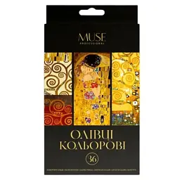 Олівці кольорові Muse Тригранні З точилкою 36 кольорів (107M-36)