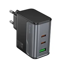 Сітчастий зарядний пристрій HOCO CS75A Star Speed PD70W(2C1A) charger midnight чорний - мініатюра 3