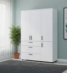 Шафа для одягу Doros Торн Білий 3 ДСП/3Ш (штанга) 135х51.6х200 (44900485)