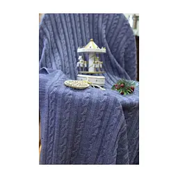 Плед Прованс Soft коси Синій меланж 90x130 см (11681) - мініатюра 3