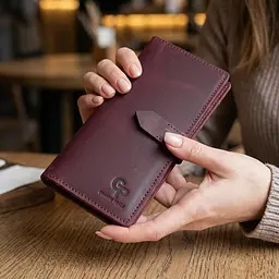 Шкіряне жіноче матове портмоне Grande Pelle 11561 бордовий - мініатюра 2
