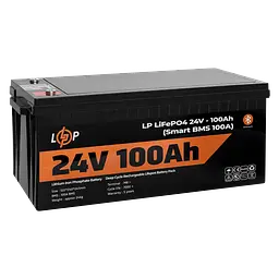 Акумулятор LP LiFePO4 24V (25,6V) - 100 Ah (2560Wh) (Smart BMS 100А) з BT пластик для ДБЖ - мініатюра 4