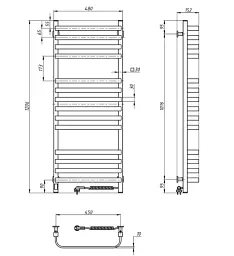 Рушникосушка електрична Navin Stugna 480х1200 Sensor права біла - мініатюра 5
