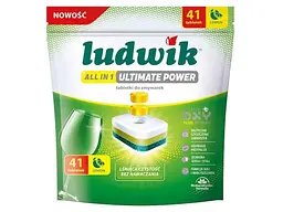 Таблетки для посудомийних машин LUDWIK 41шт для миття посуду ALL IN ONE ЛИМОН Doypack