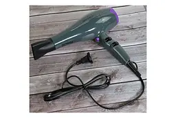 Професійний потужний фен GRUNHELM Professional tools з регуляцією температури та швидкості для сушіння та укладання волосся, Сірий 2200 Вт - мініатюра 3