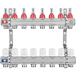 Колекторний блок з витратомірами Europroduct Ep.B3110-08-1”x8 (корп. латунь) EP6196