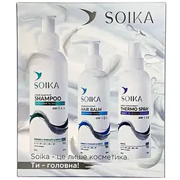 Набір для волосся Soika 3в1: шампунь + бальзам + спрей-термозахист - мініатюра 2