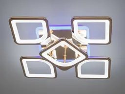 Люстра стельова LED Diasha S8060/4+1G, 85W, 3200K-6500K, золото, сучасний стиль для дому - мініатюра 2