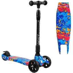 Дитячий самокат Best Scooter Maxi складаний 25х62 см Чорно-синій 000254987