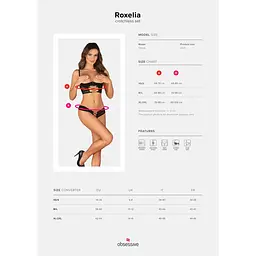 Комплект Obsessive Roxelia 2-pcs crotchless set M/L - мініатюра 5