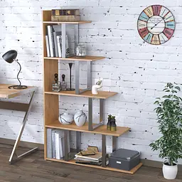 Стелаж-перегородка L-160 Сріблястий Loft Design (Дуб Крафт золотий)