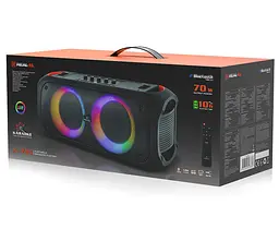 Портативная колонка REAL-EL X795 Boombox 70W Bluetooth, Echo Karaoke, TWS, RGB, Black - мініатюра 13