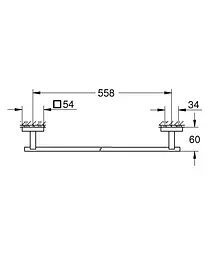 Тримач для рушника Grohe 600мм QuickFix Start Cube 410892430 Чорний матовий - мініатюра 4